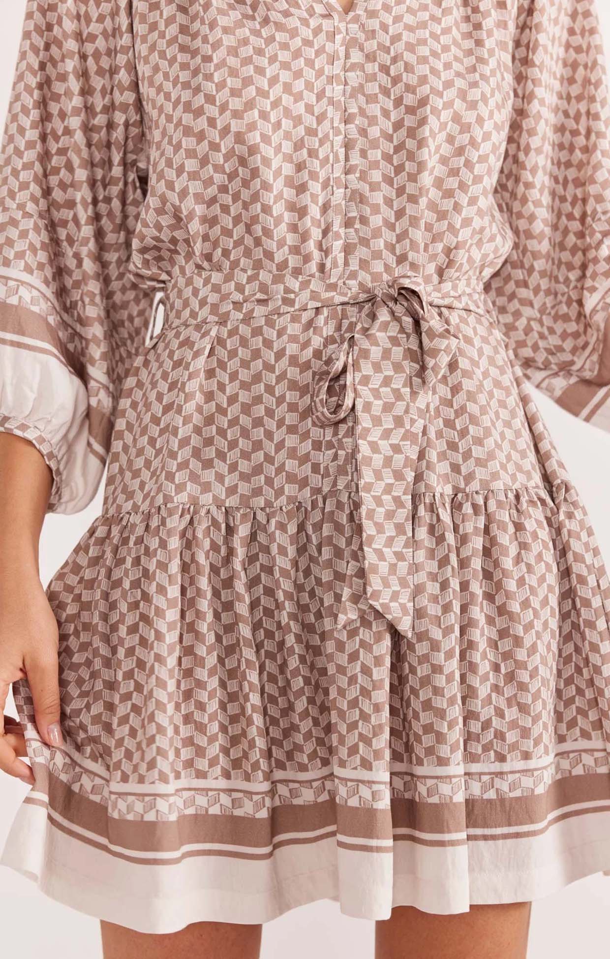 Dresses SOLEIL SMOCK DRESS IN BEIGE