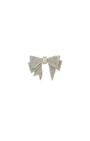 Brooches OS / SILVER SPARKLE BOW BROOCH