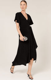 Dresses STARGAZE WRAP DRESS IN BLACK