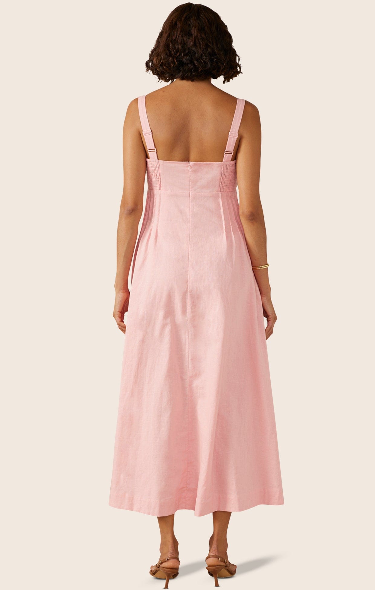 Dresses SUNLIGHT MIDI DRESS IN BLUSH PINK