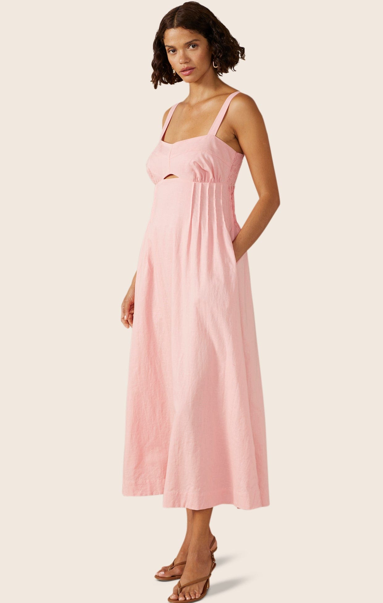 Dresses SUNLIGHT MIDI DRESS IN BLUSH PINK