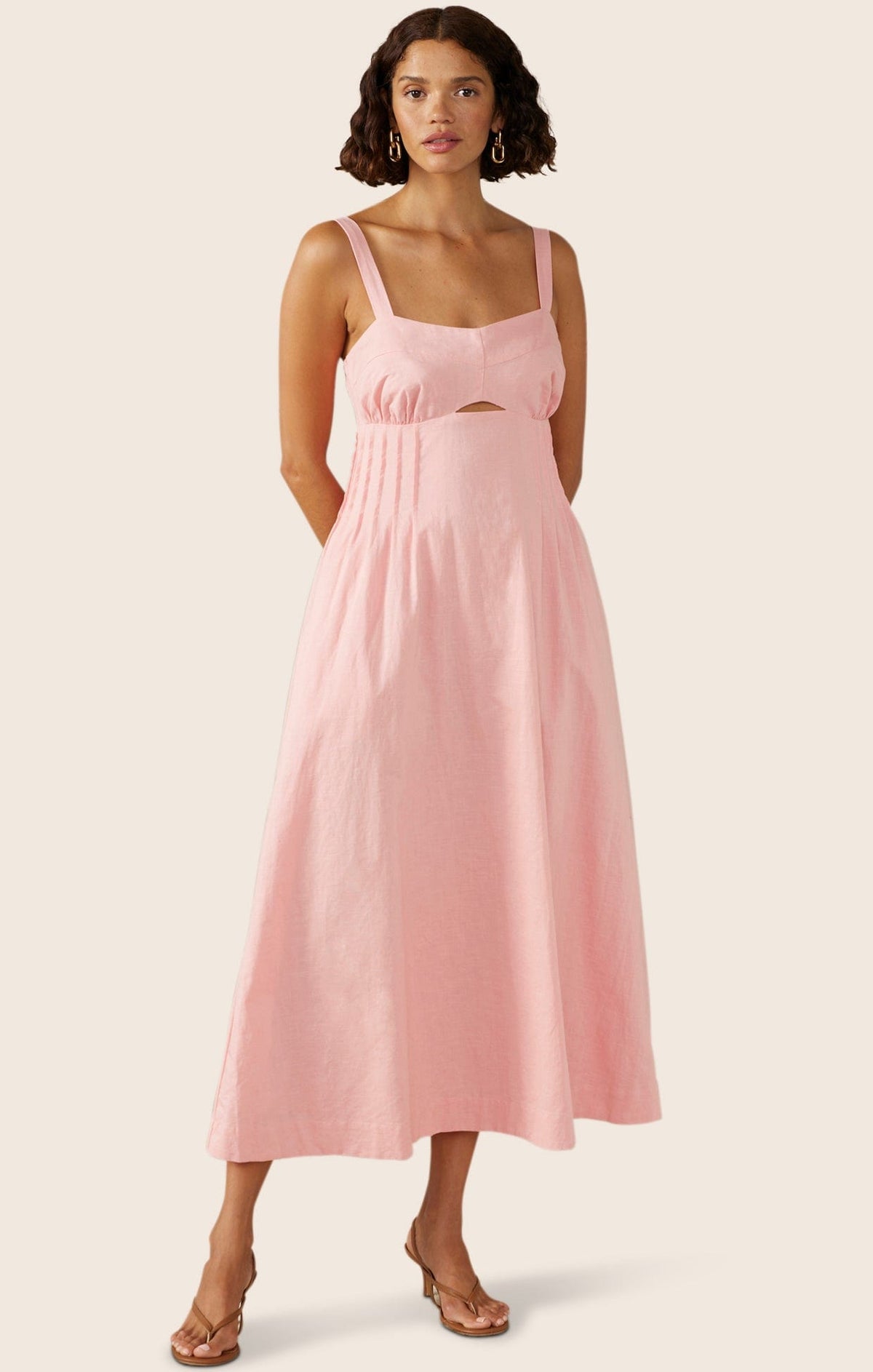 Dresses SUNLIGHT MIDI DRESS IN BLUSH PINK