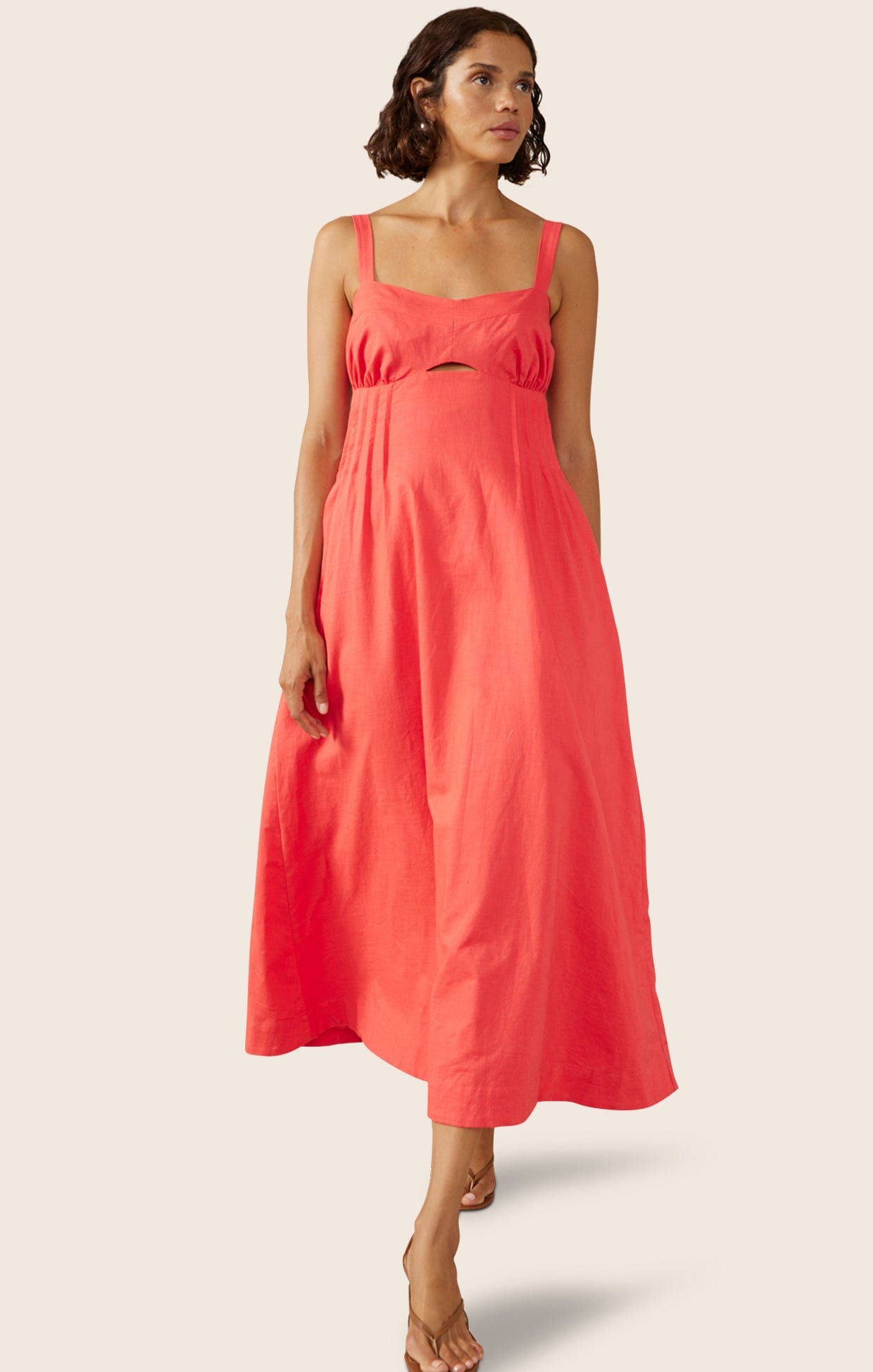 Dresses SUNLIGHT MIDI DRESS IN HIBISCUS PINK