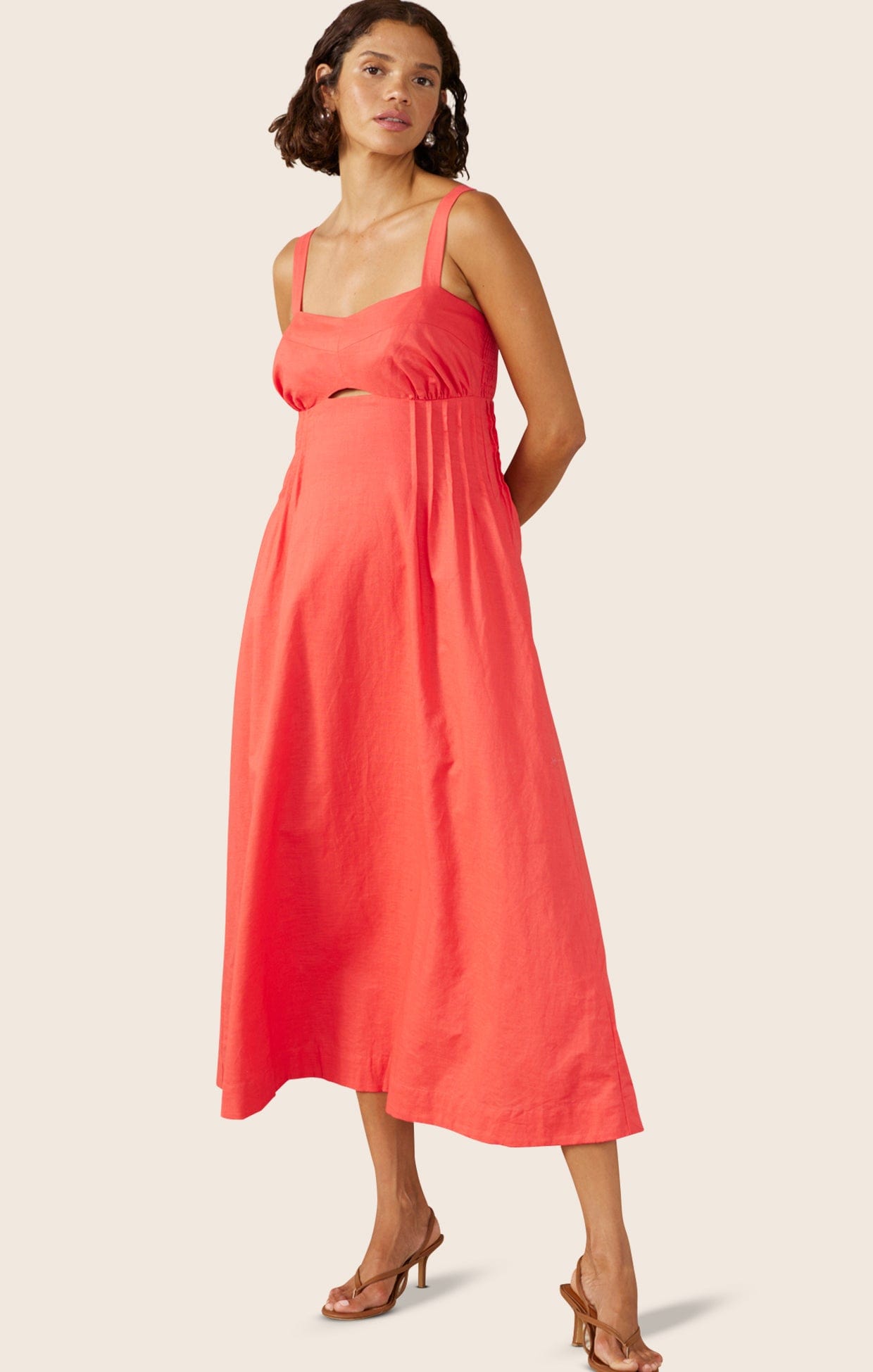 Dresses SUNLIGHT MIDI DRESS IN HIBISCUS PINK