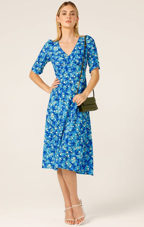 Dresses Multi Occasion SWEET PEA MIDI DRESS IN BLUE LIME FLOWER