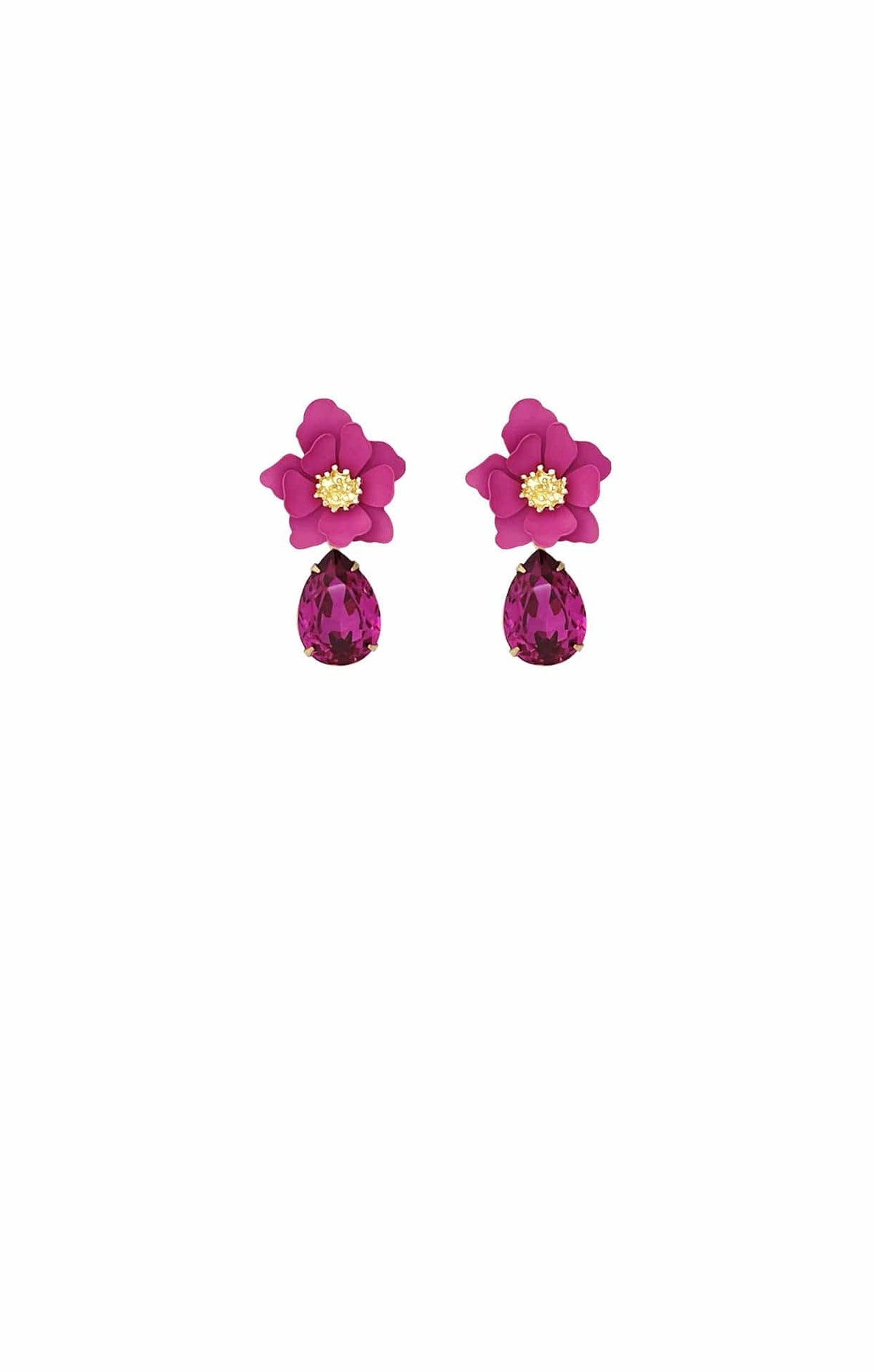 Earrings OS / FUCHSIA TALLULAH TEAR DROP EARRING IN FUCHSIA