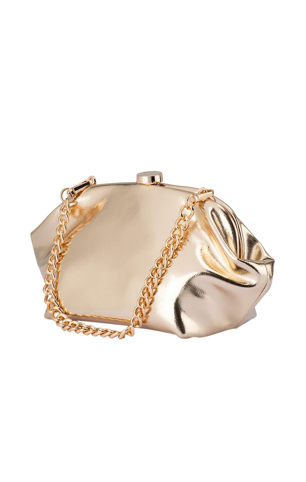 Bags OS / GOLD TALLY METALLIC CLUTCH IN GOLD