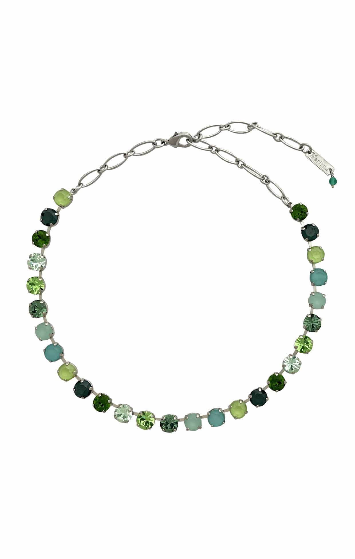 ACCESSORIES Necklaces OS / RHODIUM/GREEN MULTI VIENNA NECKLACE IN RHODIUM - GREEN MULTI