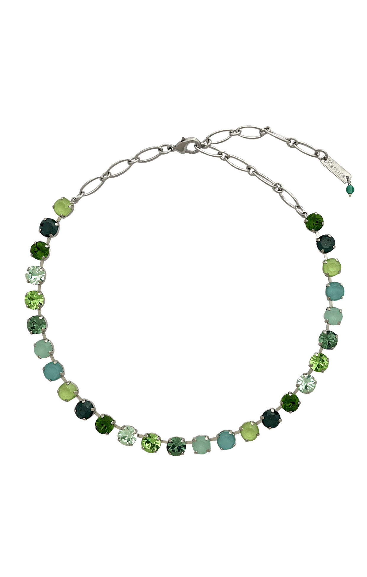 ACCESSORIES Necklaces OS / RHODIUM/GREEN MULTI VIENNA NECKLACE IN RHODIUM - GREEN MULTI