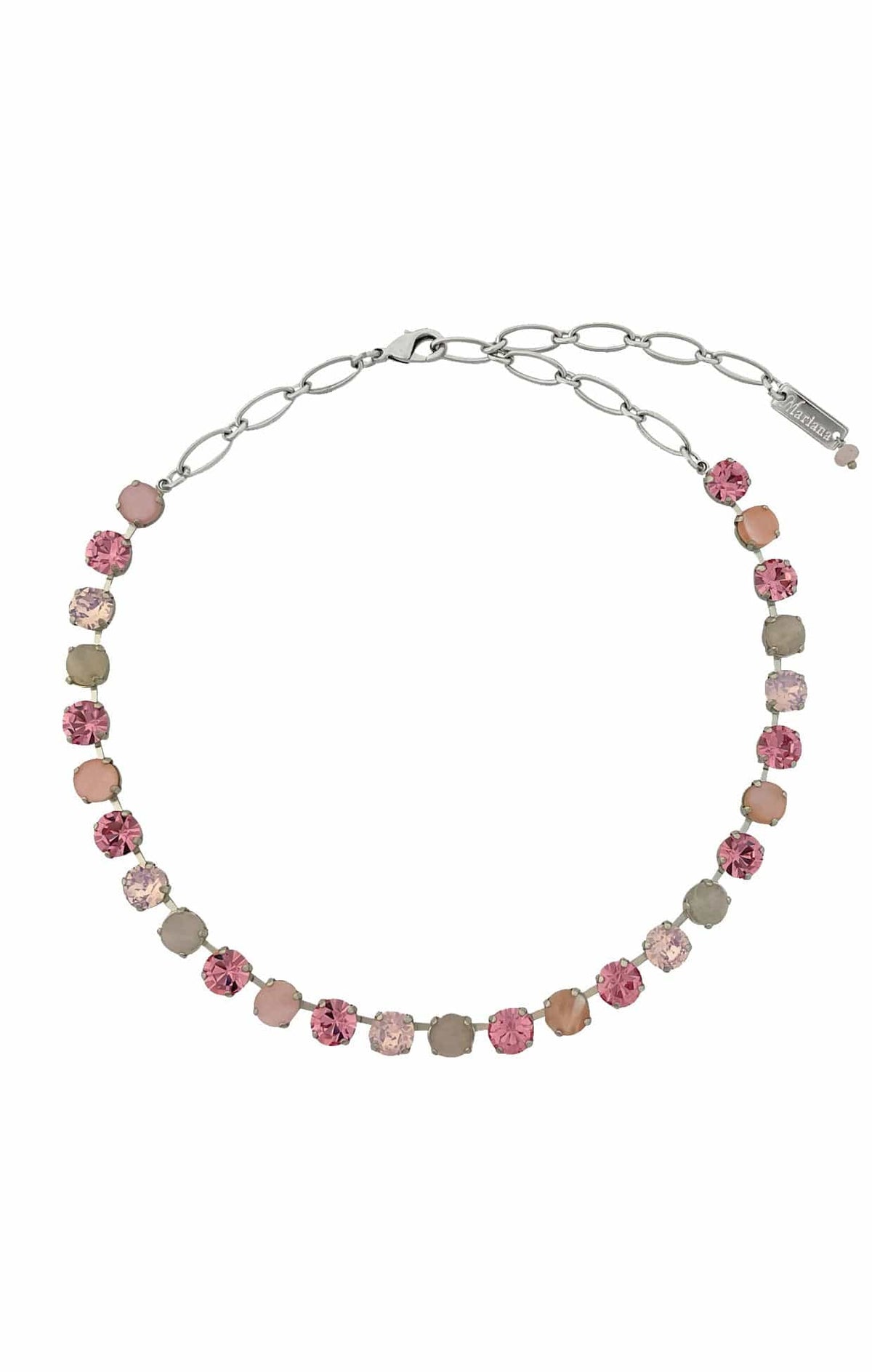 ACCESSORIES Necklaces OS / RHODIUM/PINK OPALITE VIENNA NECKLACE IN RHODIUM - PINK OPALITE