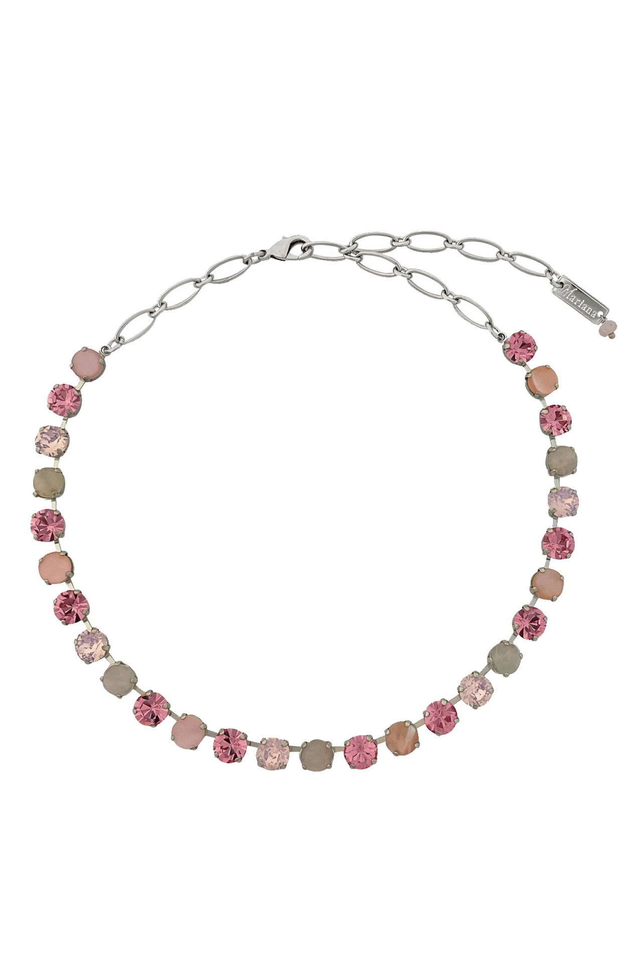 ACCESSORIES Necklaces OS / RHODIUM/PINK OPALITE VIENNA NECKLACE IN RHODIUM - PINK OPALITE