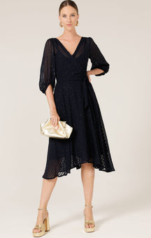 Vivienne Wrap Dress (Navy Sparkle)