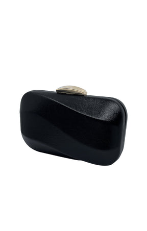 Bags OS / BLACK WAVY STRUCTURED CLUTCH IN BLACK