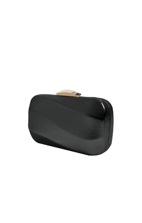 Bags OS / BLACK WAVY STRUCTURED CLUTCH IN BLACK