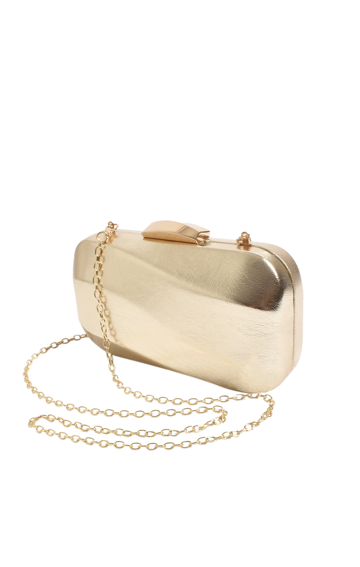 ACCESSORIES Bags Clutches OS / GOLD WAVY STRUCTURED METALLIC CLUTCH IN GOLD