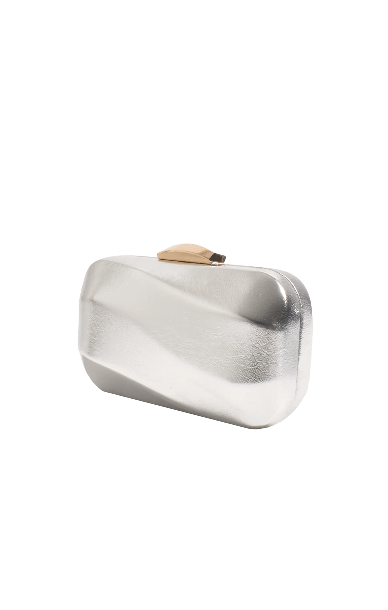 ACCESSORIES Bags Clutches OS / SILVER WAVY STRUCTURED METALLIC CLUTCH IN SILVER