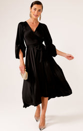 Dresses Events DIMMI WRAP DRESS IN BLACK