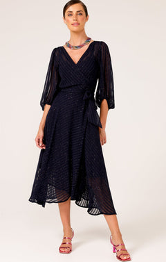 Vivienne Wrap Dress (Navy Sparkle)